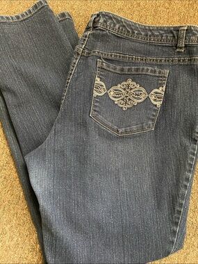 Style & Co. Women's Dark Blue Wide Leg Jeans